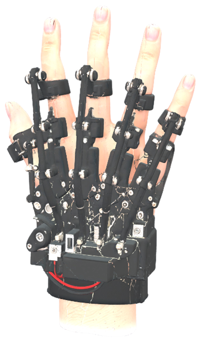 Masook, a motion-sensing glove worn on a hand
